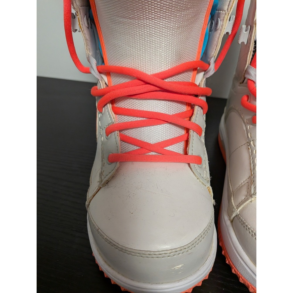 Nike Zoom BAXA Snowboard Boots Womens 6.5 White Coral Blue 407717-100 - Picture 7 of 15